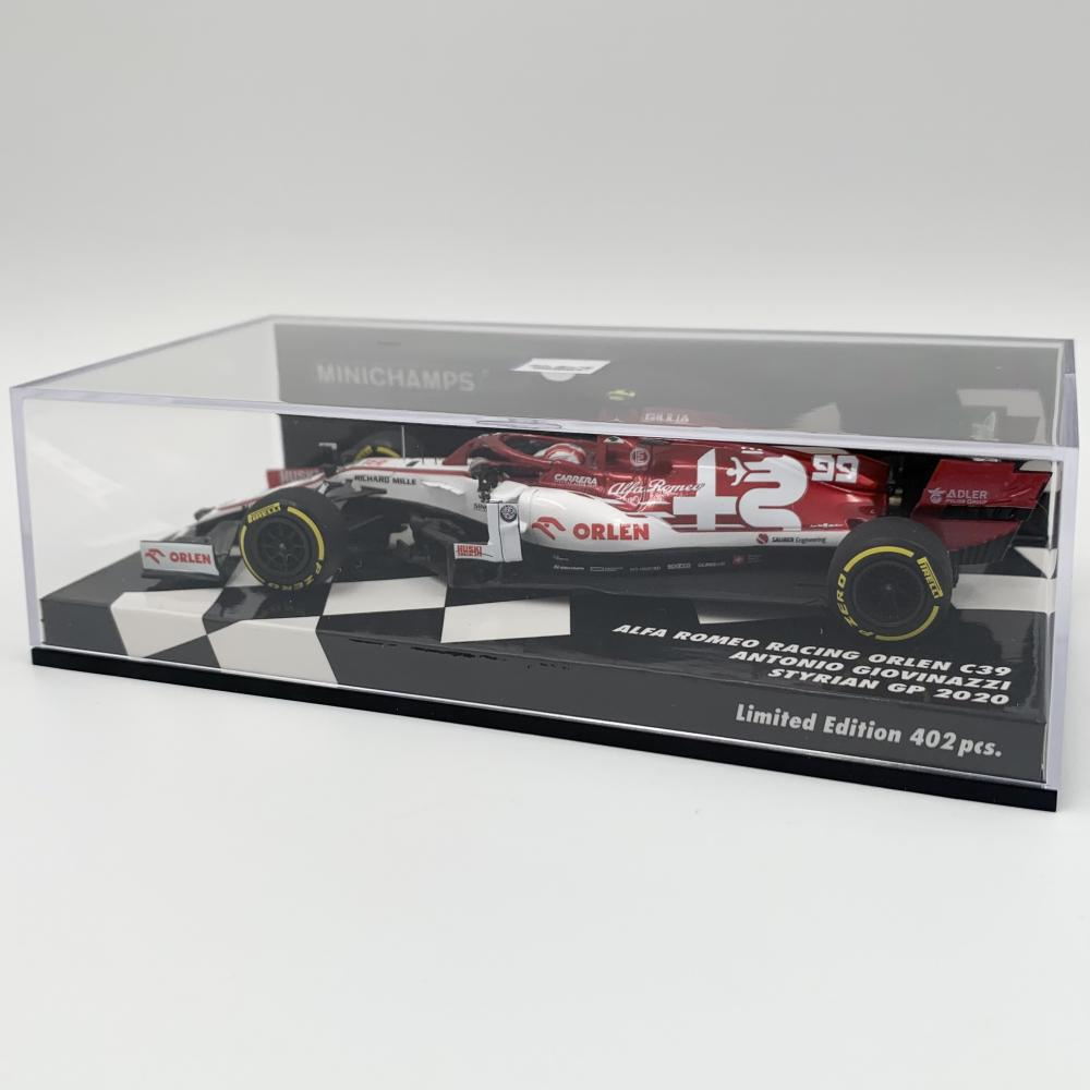 【中古】開封 ミニチャンプス 1/43 アルファ ロメオ レーシング F1 C39 アントニオ・ジョヴィナッツィ シュタイアーマルクGP 2020拍卖