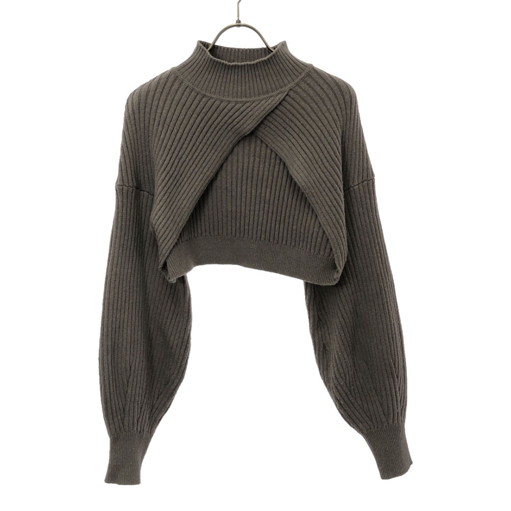 スナイデル SWNO214083 長袖 ショート ニット F グレー系 SNIDEL セーター レディース拍卖