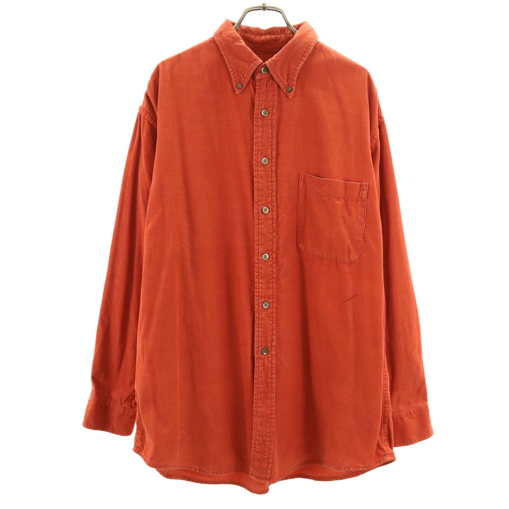 セントジョンズベイ 90s オールド 長袖 ボタンダウンシャツ M オレンジ系 STJOHN’sBAY メンズ拍卖
