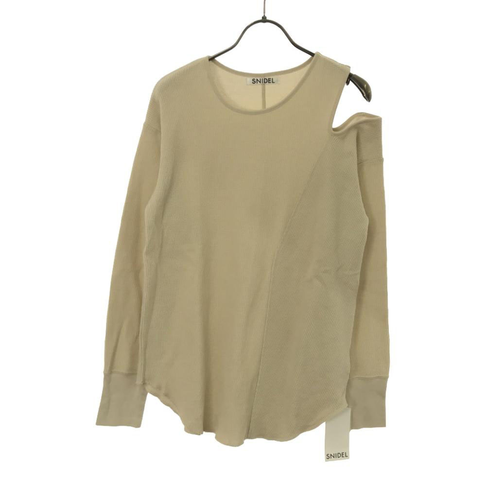 未使用 スナイデル 長袖 変形カット カットソー F アイボリー SNIDEL タグ付き SWCT196221 レディース拍卖