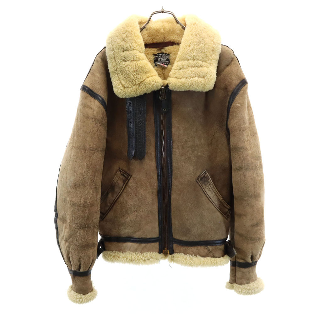 アビレックス USA製 B-3 ムートンジャケット 40 ブラウン AVIREX フライトジャケット ミリタリー メンズ拍卖