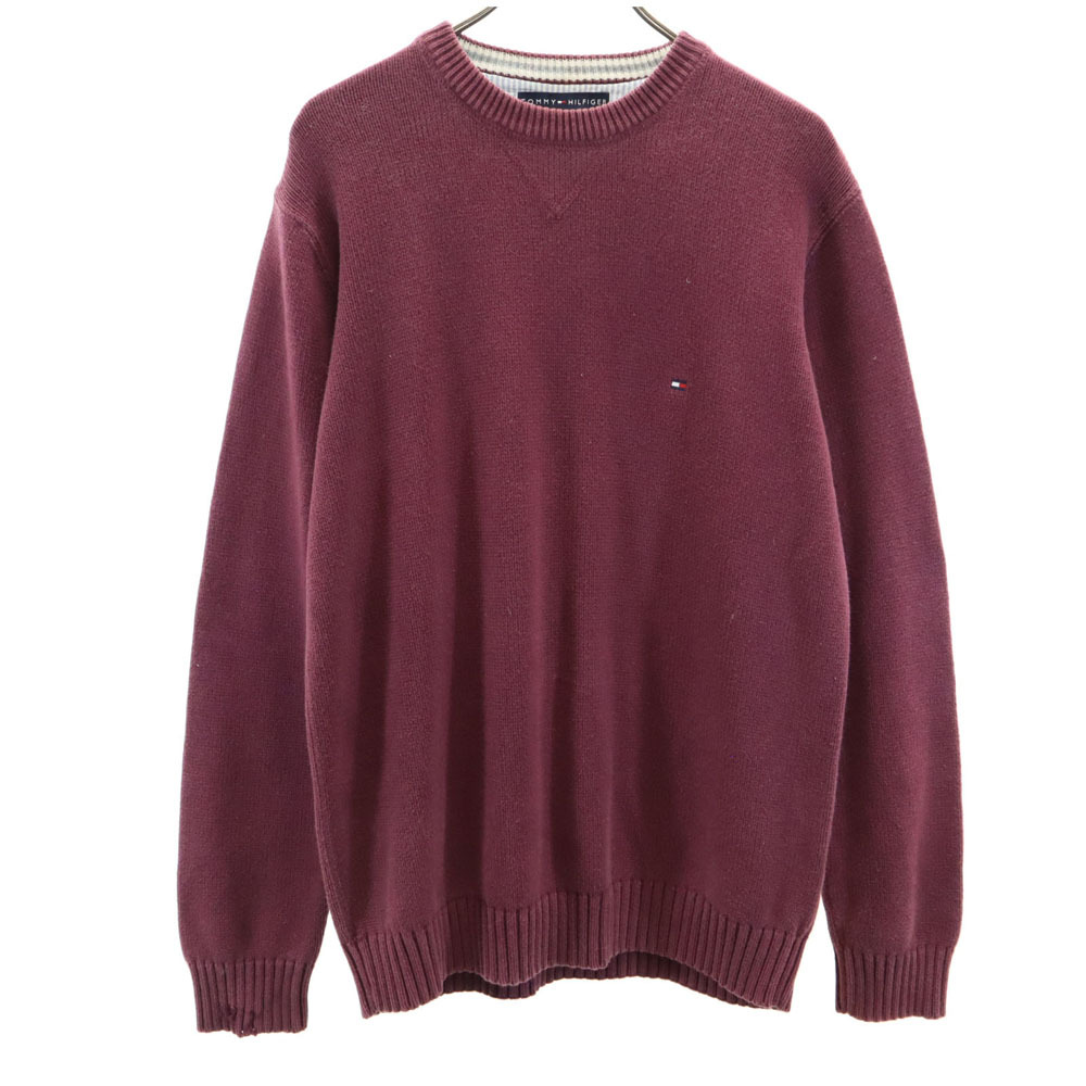 トミーヒルフィガー 長袖 セーター M パープル系 TOMMY HILFIGER ニット メンズ拍卖