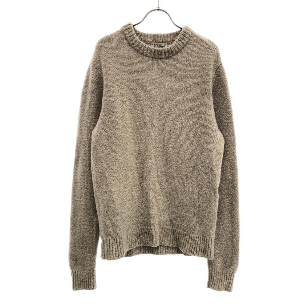 エルエルビーン ウール100% 長袖 クルーネック セーター S ベージュ L.L.Bean ニット アウトドア メンズ拍卖