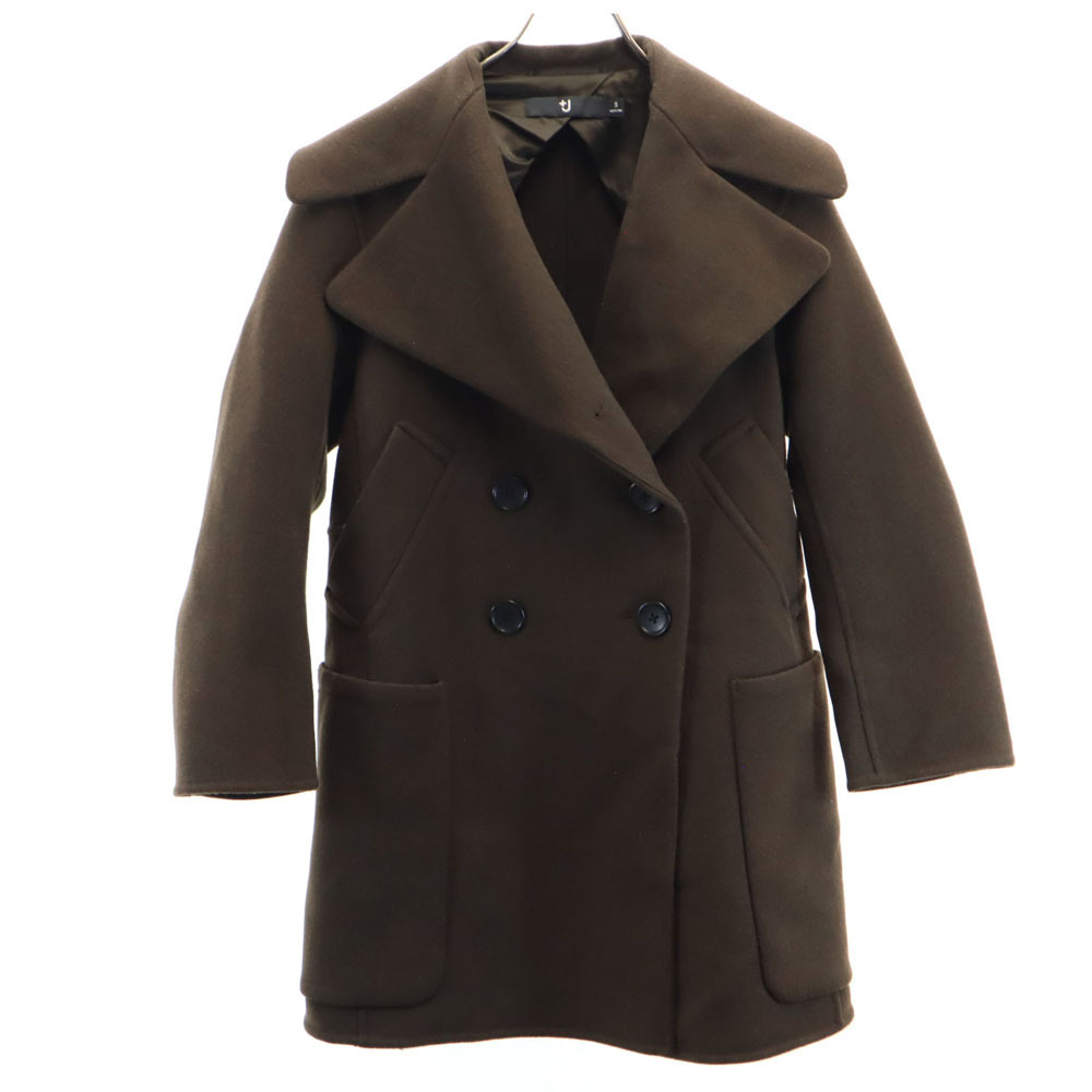 ユニクロ プラスジェイ メルトン チェスターコート S カーキブラウン系 UNIQLO +J レディース拍卖