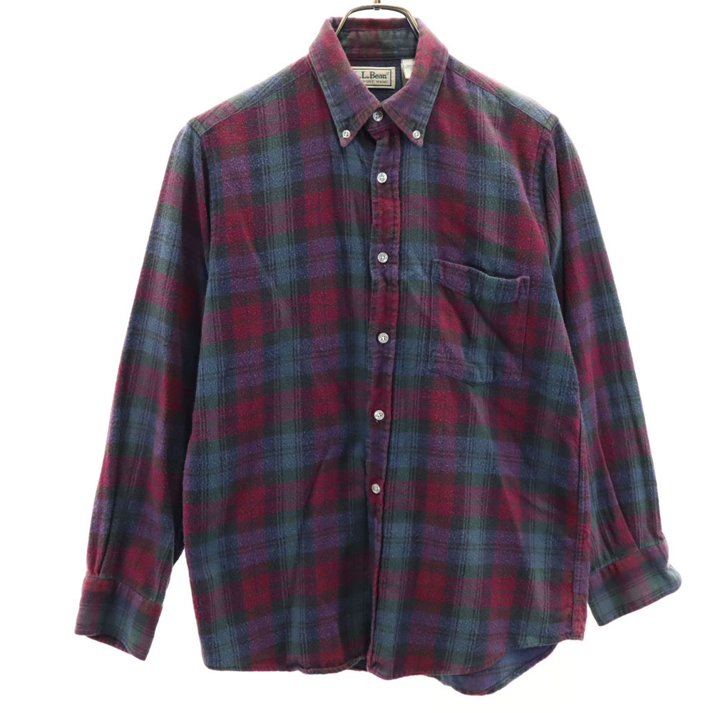 エルエルビーン 80s USA製 ヴィンテージ 長袖 チェックシャツ L レッド 他 L.L.Bean キッズ拍卖