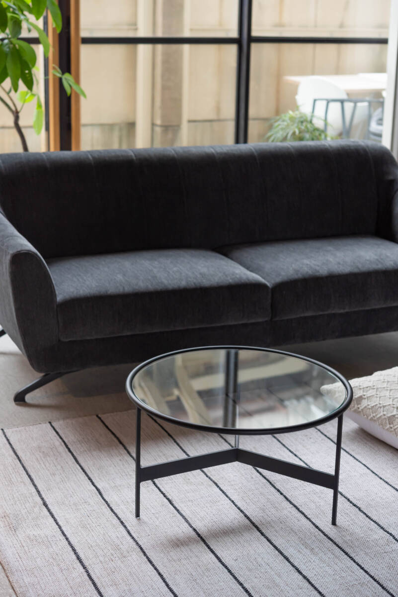 Lサイズ ガラス サイドテーブル 丸 高さ36cm ベッドテーブル ナイトテーブル ホテル 高級感 ラグジュアリー 上品 透明 HIT-241 M01拍卖