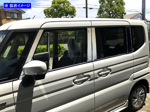 スペーシアギア MK54S MK94S 超鏡面 ステンレス メッキ ピラー パネル ガーニッシュ カバー ベゼル 12PC バイザー無用 PIL-SIL-469拍卖