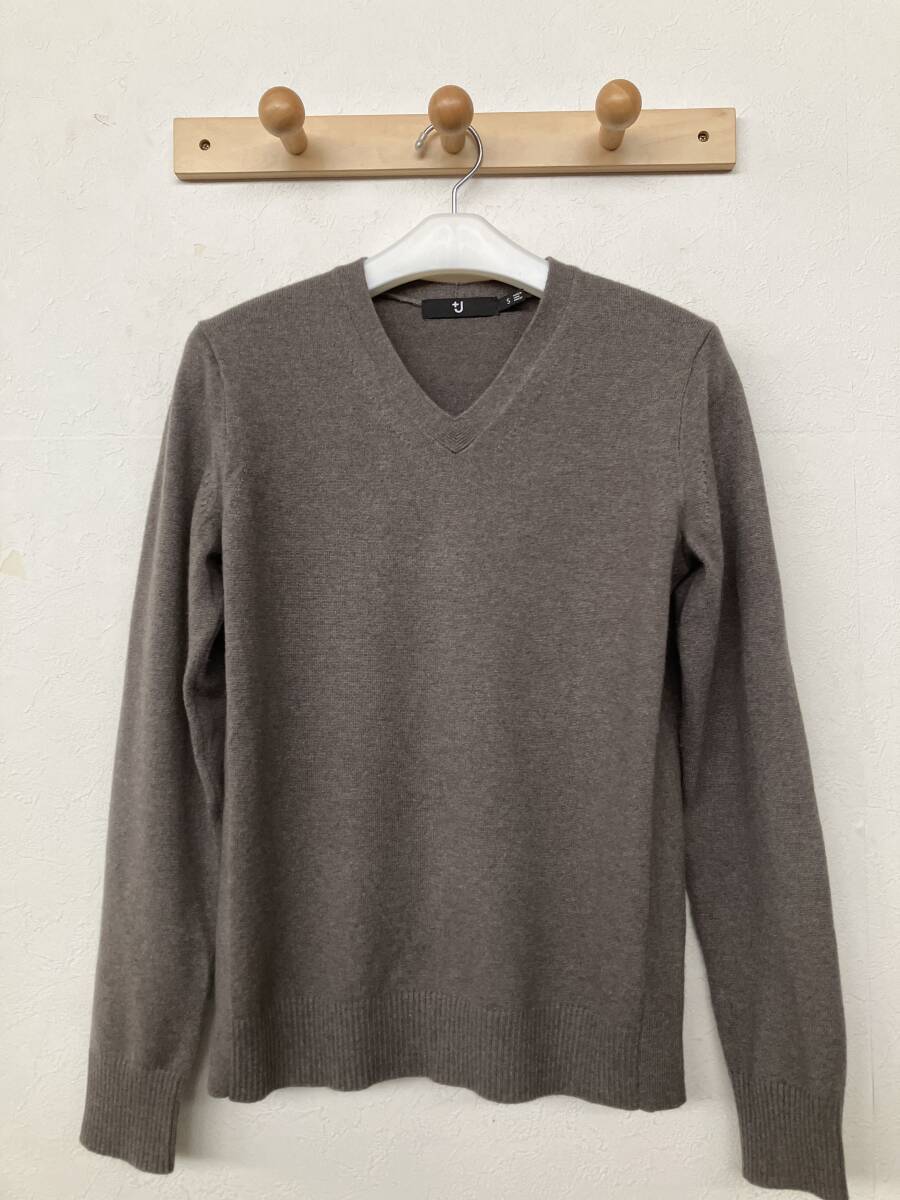 +J ユニクロ ジルサンダー メンズ 美品 ストレッチカシミヤVネックセーター拍卖