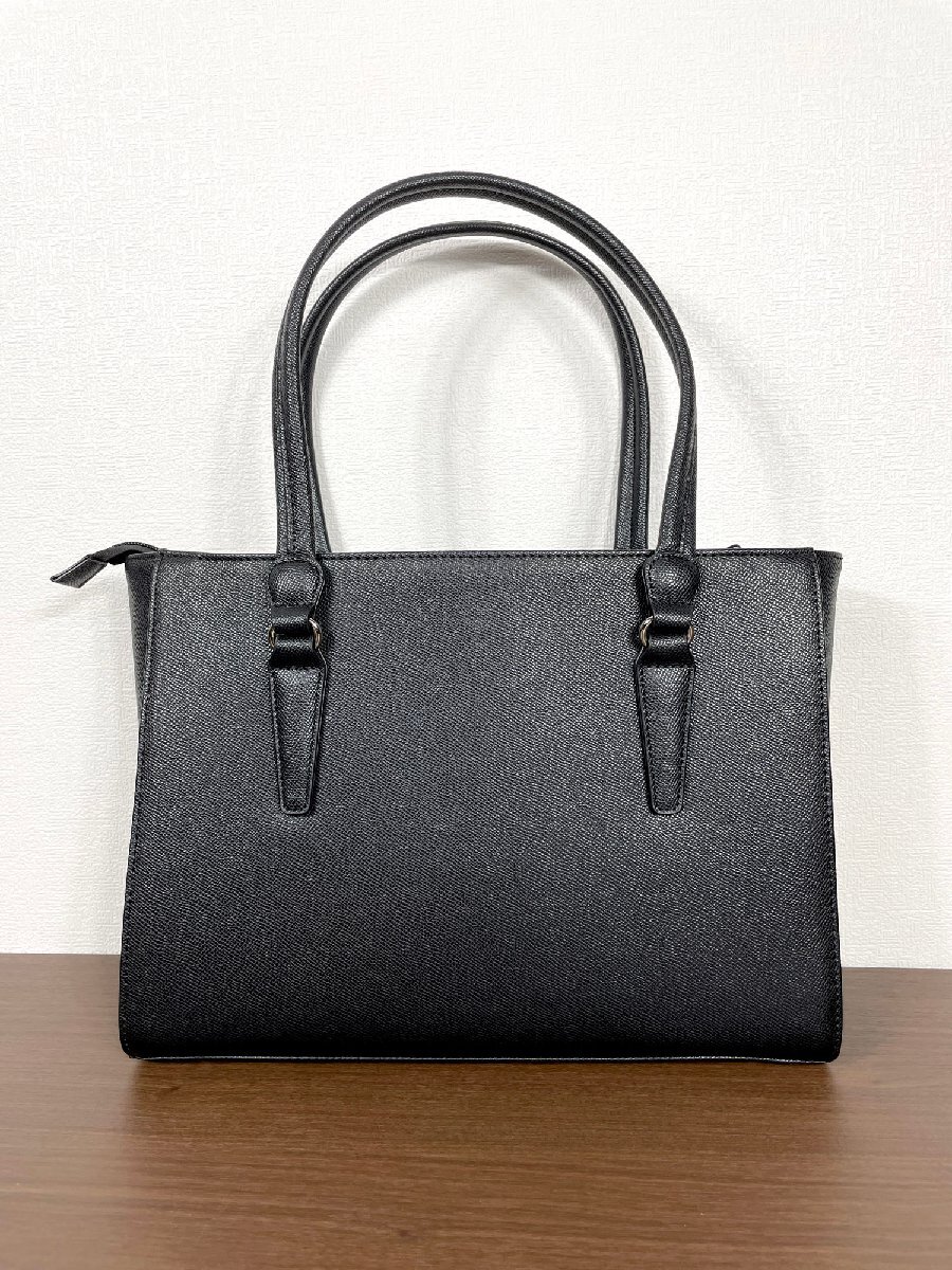 【福岡】レディース向けレザー調トートバッグ◆ビジネスバッグ◆W360 H270 D125◆カラー:ブラック◆モデルR展示品◆BR5966_Sc拍卖