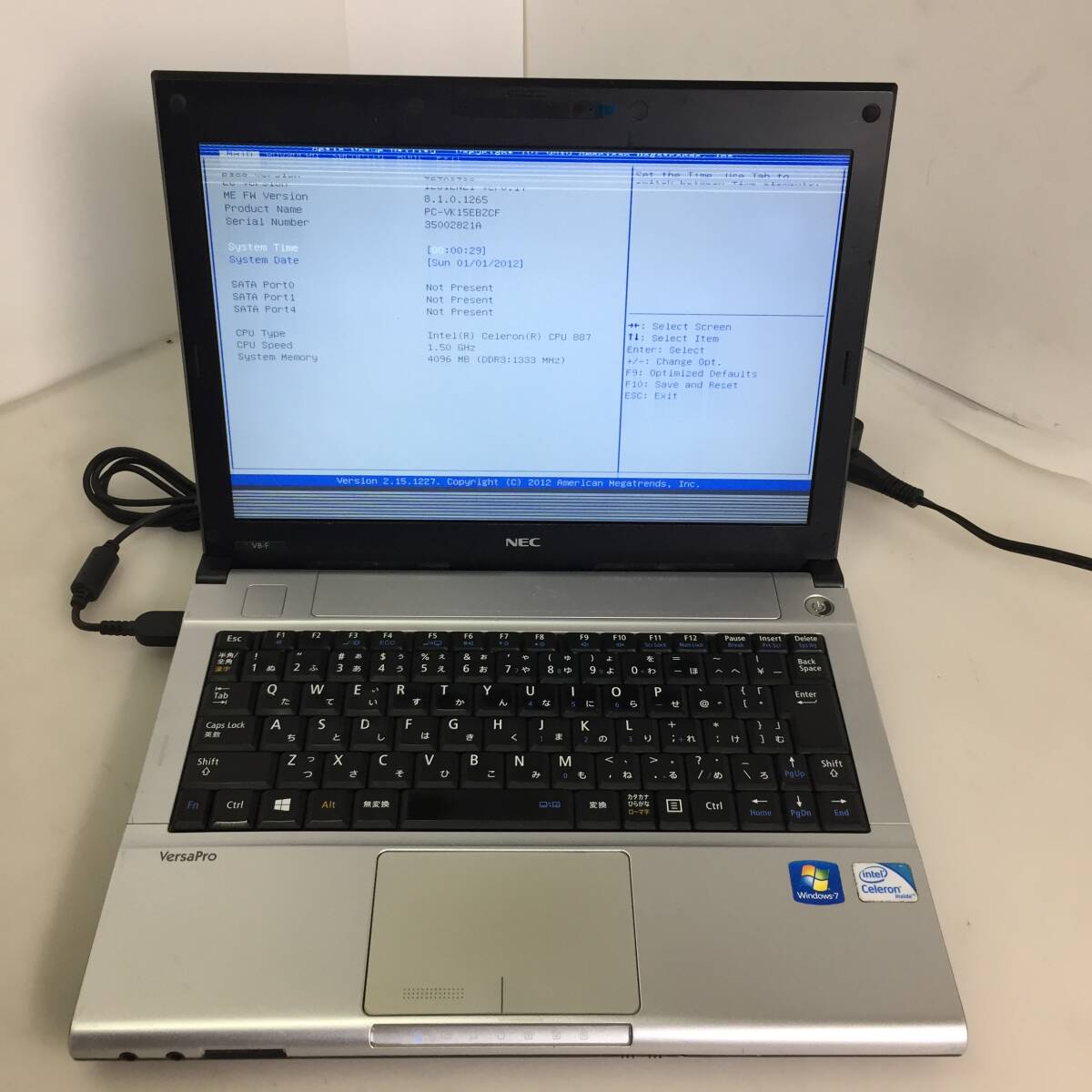 ※【最終価格】即決★NEC VersaPro VB-F/VK15EB-F/VK15EBZCF ノートPC Celeron 887 1.50GHz 2GB【BIOS確認/ジャンク品】拍卖