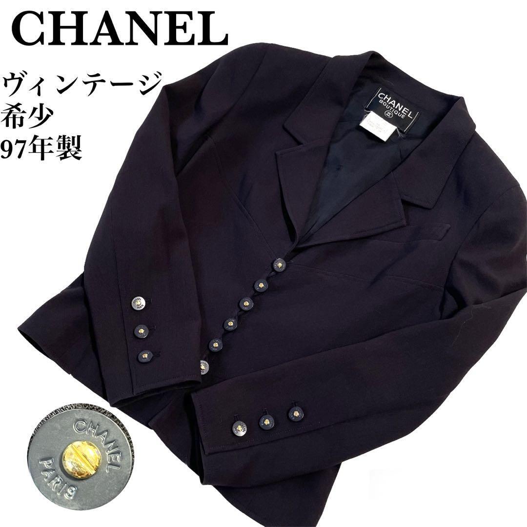【美品】CHANEL シャネル ジャケット ヴィンテージ ココマーク 金ボタン拍卖