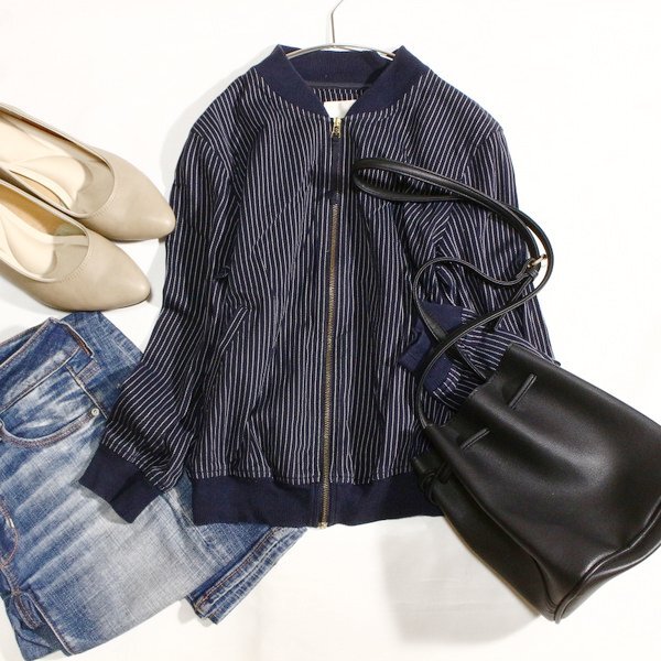 美品 KUMIKYOKU 組曲 小さいサイズ 1号 細身 ジップアップ コットン ブルゾン S 春 秋 合服 24D09拍卖