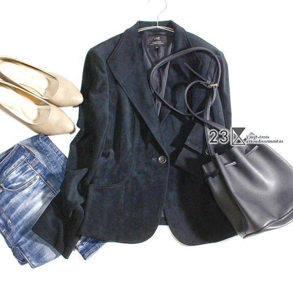 美品 オンワード樫山 23区 綺麗め コーデュロイ生地 ジャケット 38号 M 秋 冬 24A10拍卖