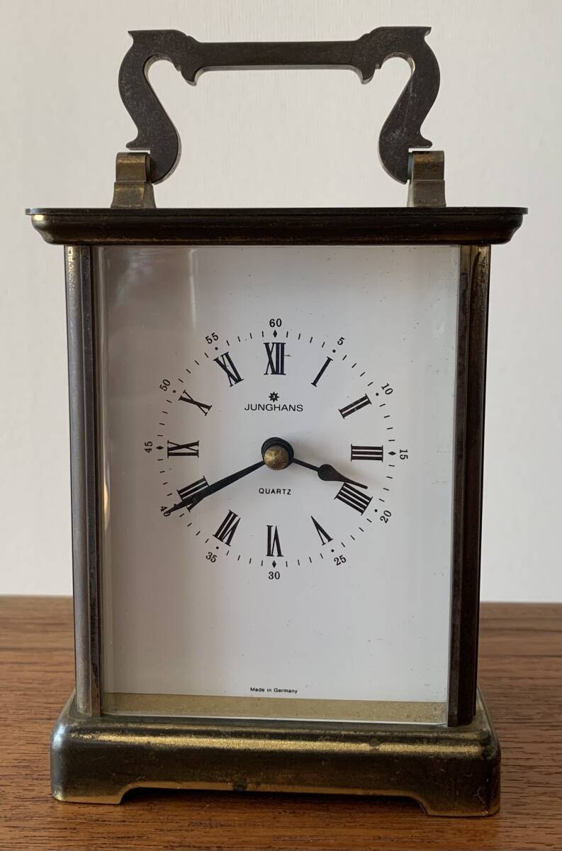 ヴィンテージ JUNGHANS ユンハンス 置き時計 オリジナル クォーツ ドイツ製 ローマ数字 拍卖