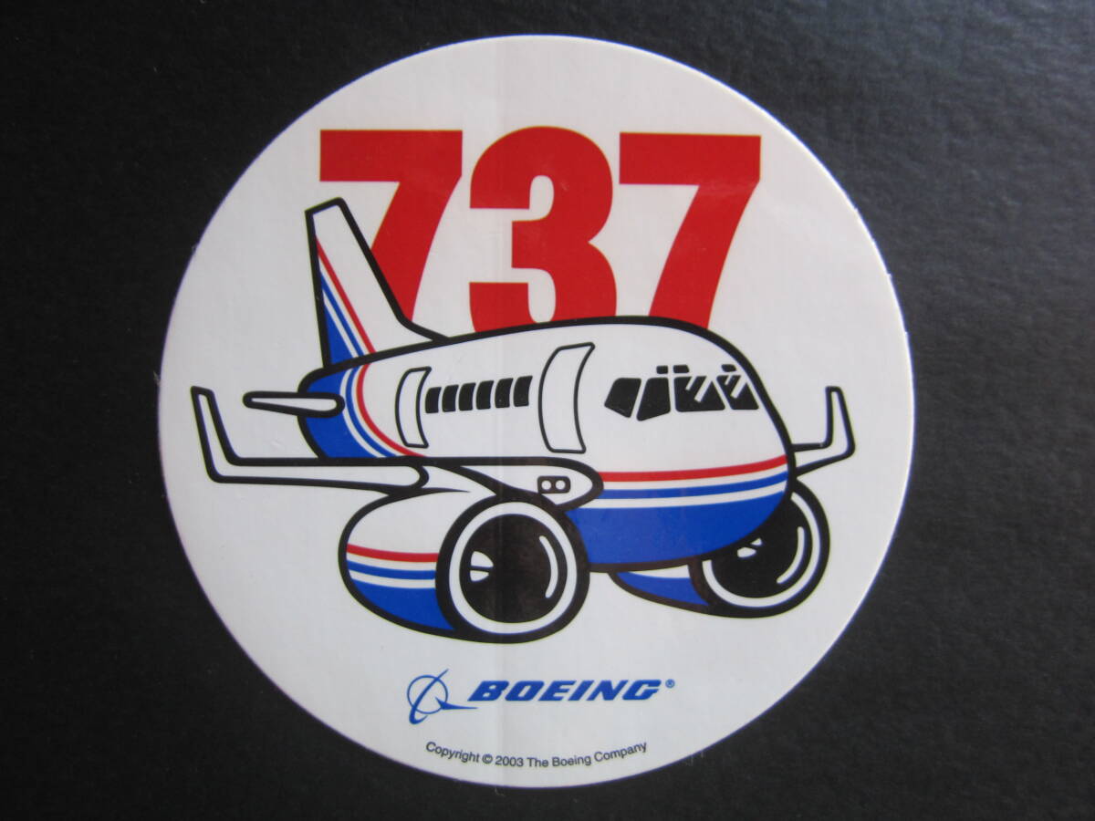 B737■ボーイング公式ステッカー■The Boeing Company■BOEING■2003年■737赤文字■丸形ステッカ拍卖