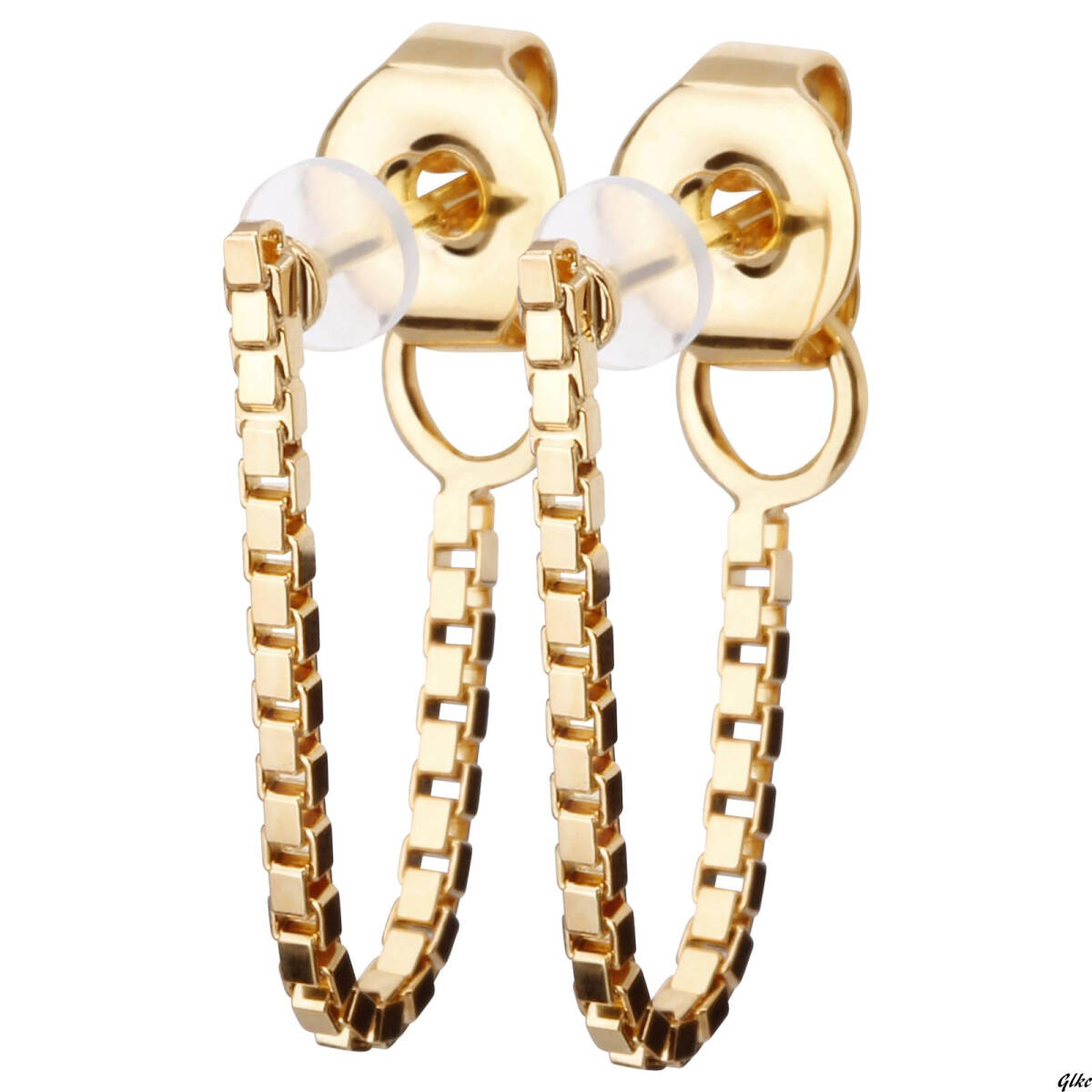 【チェーンが揺れることで、動くたびに華やかさを引き立てます】ピアス 18金 金属アレルギー対応 シンプル レディース バックキャッチ拍卖