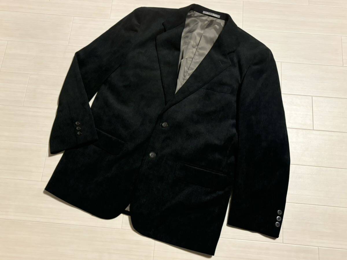 ◎美品上質 スタンリーブラッカー 日本製 メンズ 紳士服 Sサイズ コーデュロイ ビジネス テーラードジャケット ブレザー 黒 ブラック 佐藤拍卖