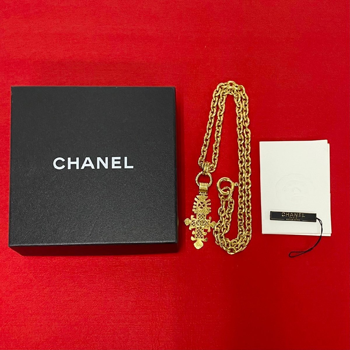 極 美品 コメあり 箱付 CHANEL シャネル ヴィンテージ 94P 刻印 ココマーク ネックレス チェーン ペンダント チョーカー ゴールド 19884拍卖