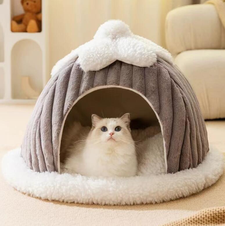 新入荷 秋冬 2色 猫 犬 ベッド ふわふわ暖か カボチャ形 キャット ペット用品 ペットハウス 滑り止め クッション 柔らかい Mサイズ拍卖