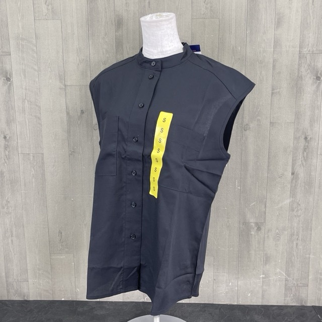 送料無料 新品タグ付き MODERN AMBITION レディース ノースリーブ 麻混シャツ ブラック サイズ S/59752在★4拍卖