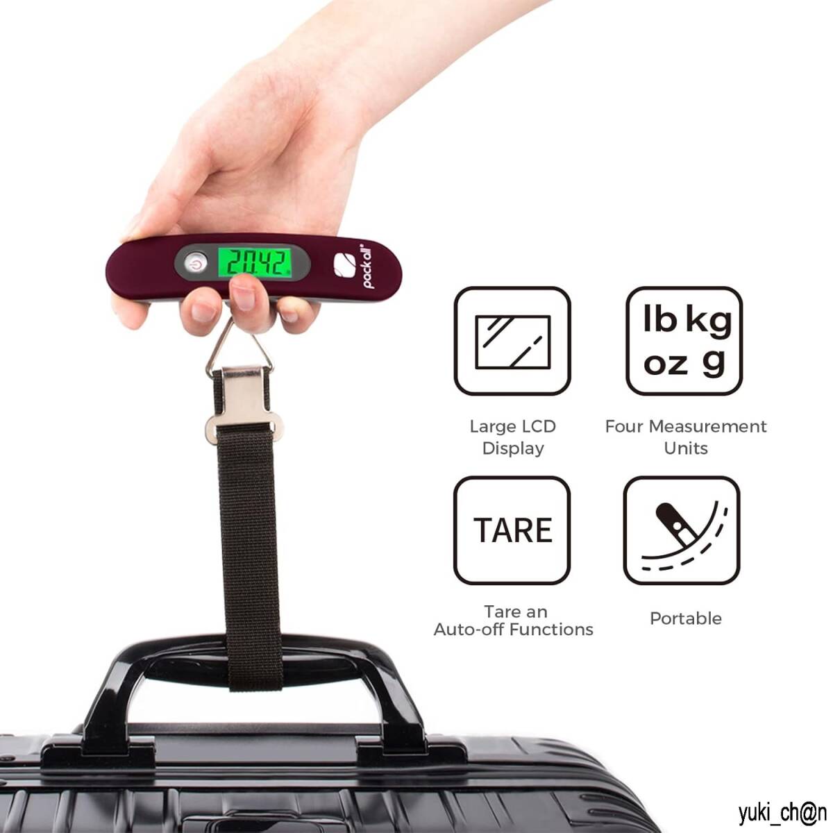 デジタルはかり 旅行はかり レッド 荷物 旅行はかり 携帯式デジタル スケール 電子はかり LCDスクリーン バックライト付き 最大50kg拍卖