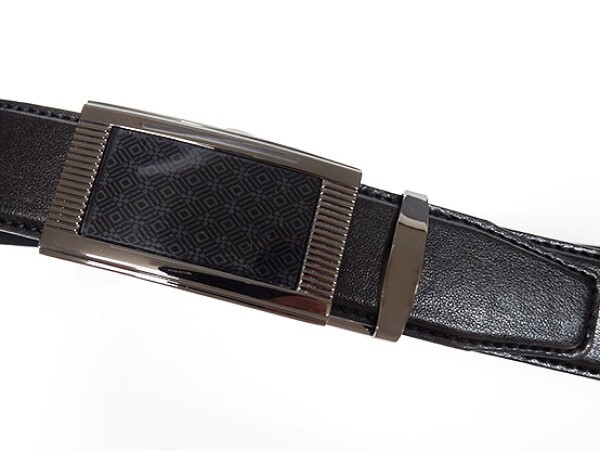 〓FLORENCEPEC〓ワンタッチバックル メンズ本革ベルト 黒 スリムバックル 2.9cm巾 100cm対応 メンズベルト OTB02拍卖