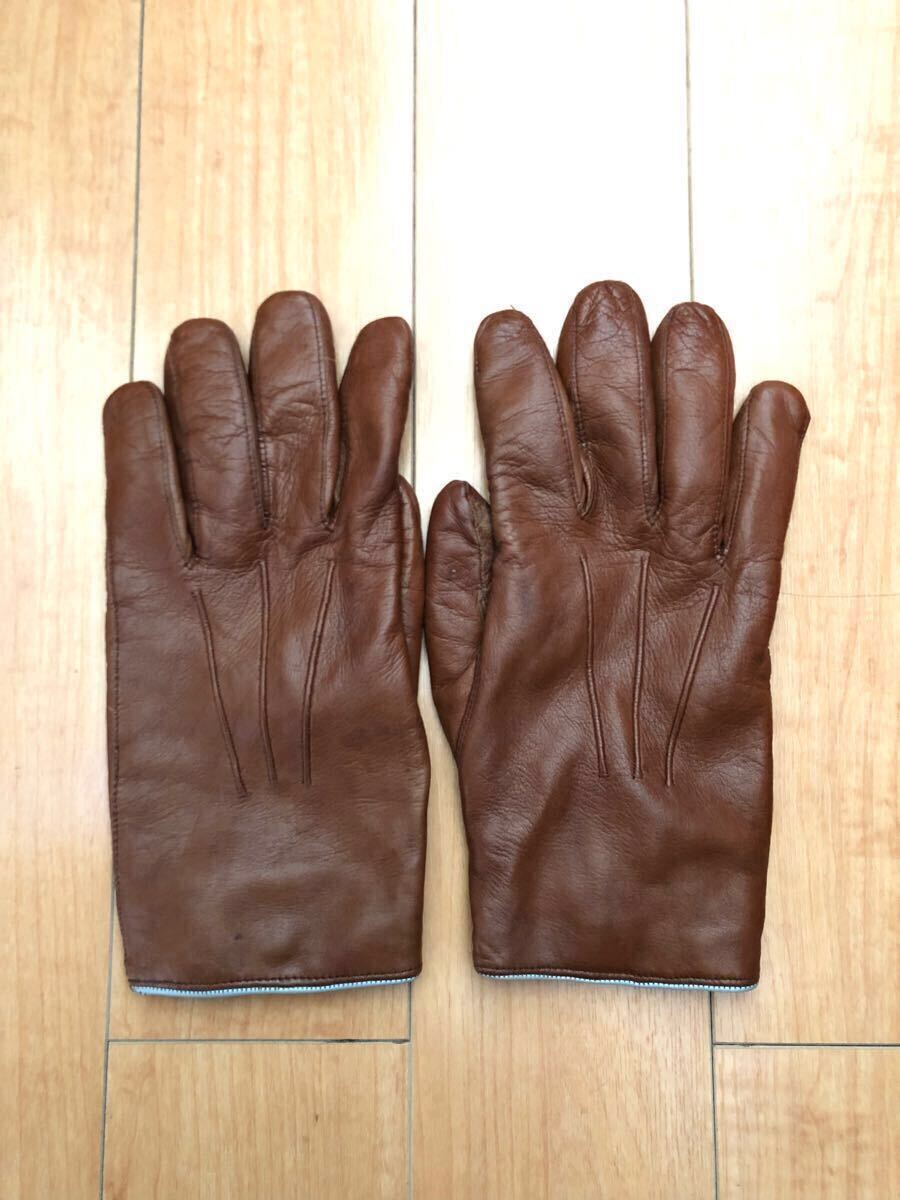 ALPO レザー カシミヤ グローブ 手袋 ブラウン イタリア製 ITALY アルポ 8 1/2 拍卖