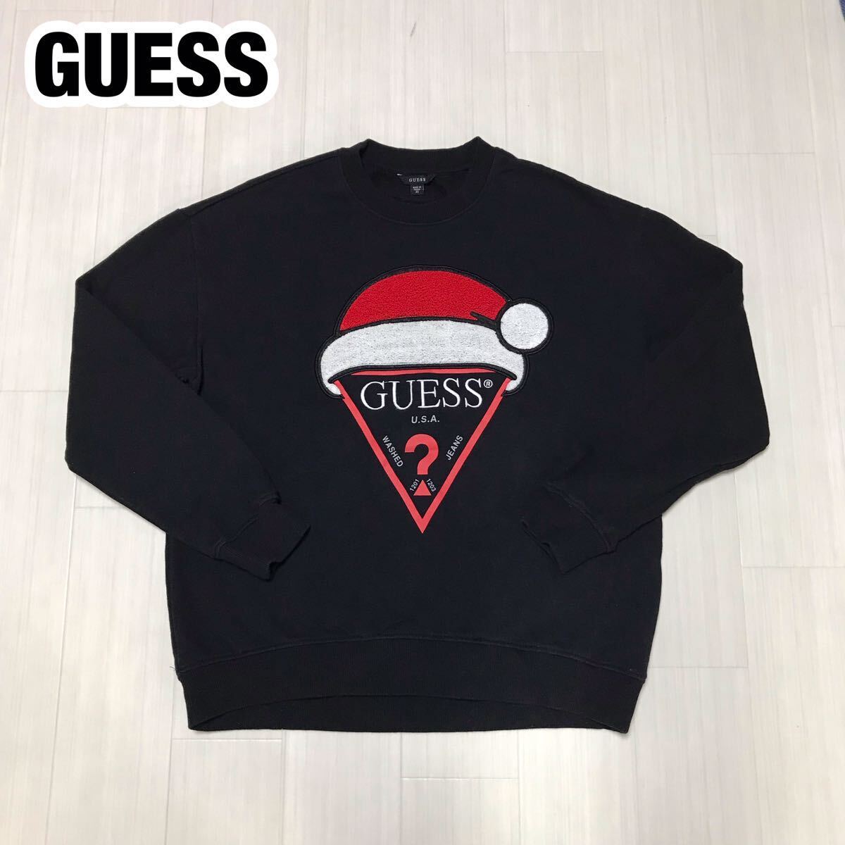 GUESS ゲス スウェットトレーナー XS (US) ブラック サンタ拍卖