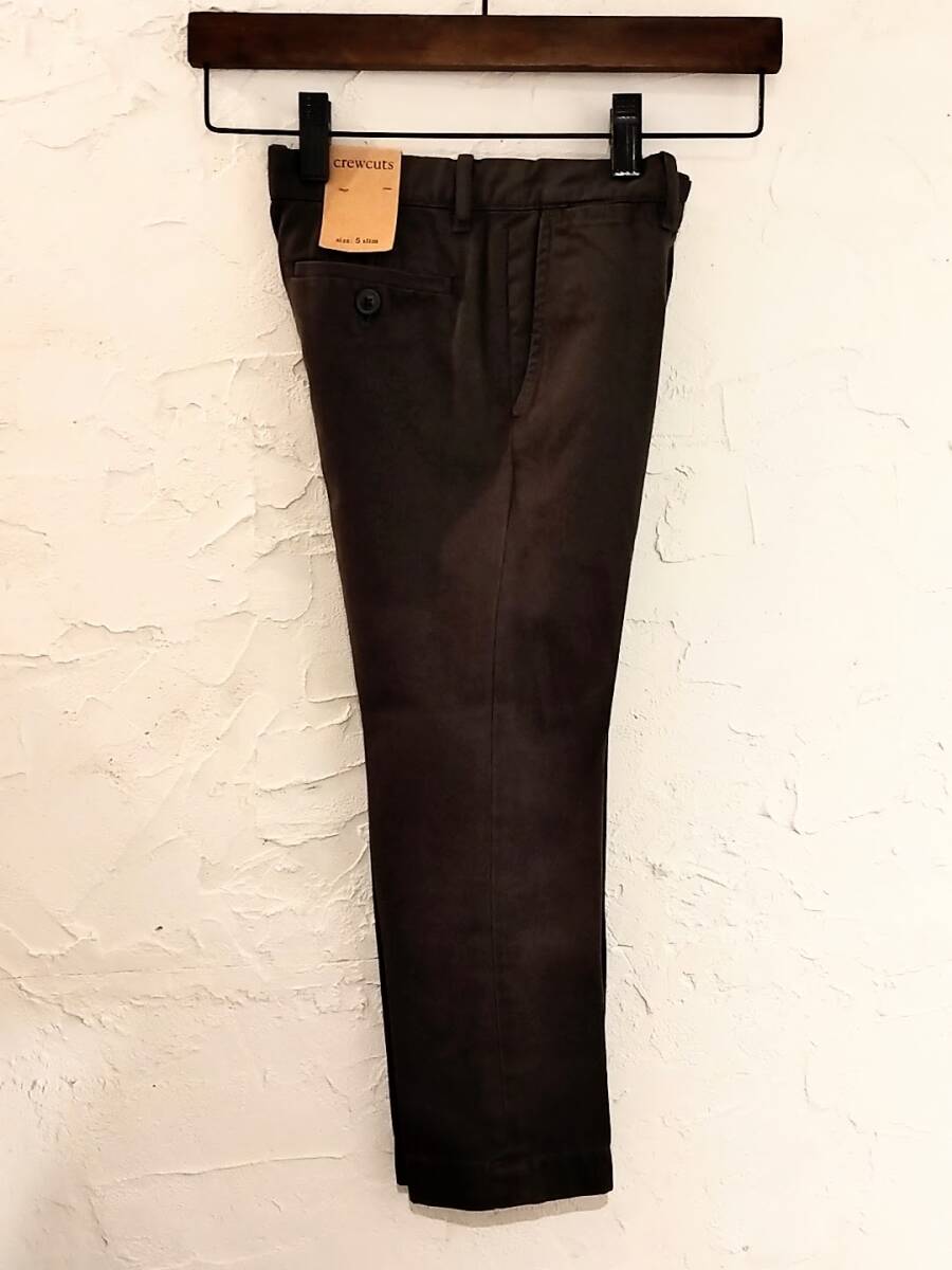 新品 115cm キッズ 5才 size5【CREWCUTS クルーカッツ(J.CREW ジェークルー)】調整ゴム付き コットンチノパンツ slim オシャレ着 子供服拍卖
