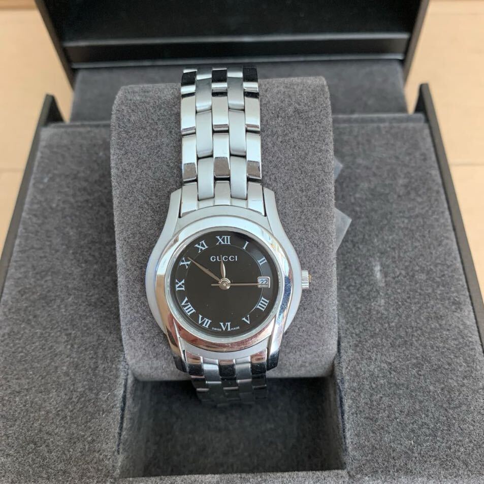 ☆送料無料☆ GUCCI グッチ 5500L レディース腕時計 ブラック文字盤拍卖