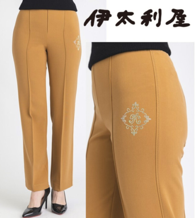 29,700円新品タグ付き【伊太利屋 イタリヤ LaModa GOJI】ジュエル装飾 パンツ スラックス 9号(w74-76) v5908拍卖