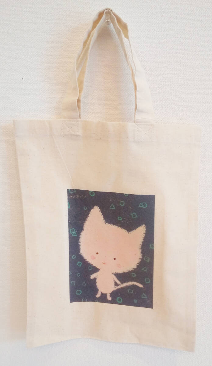 ねこちゃんオリジナルイラストコットンバッグ A4サイズの書類が入ります 新品拍卖
