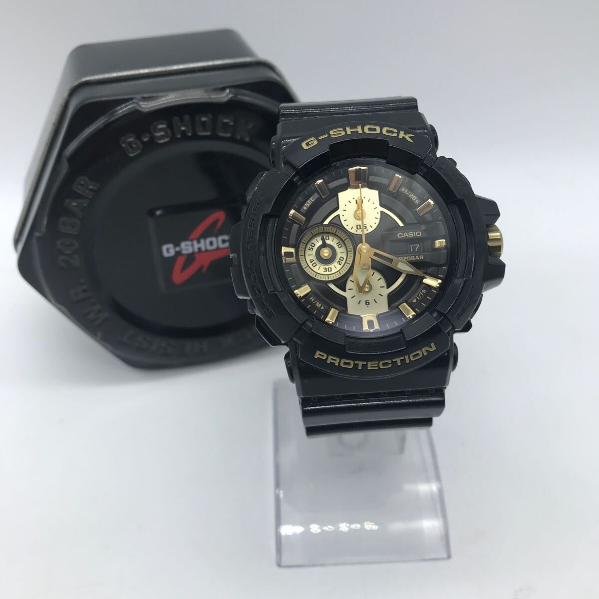 CASIO カシオ G-SHOCK ジーショック ガリッシュゴールドシリーズ 腕時計 GAC-100BR アナログ 動作品 ケース付拍卖