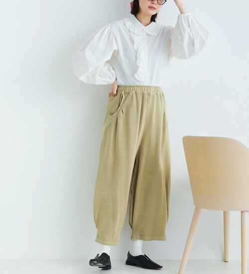 【新品】 Lupilien-ルピリアン-裏毛 ピグメント バイオ パンツ ミント【送料無料】拍卖