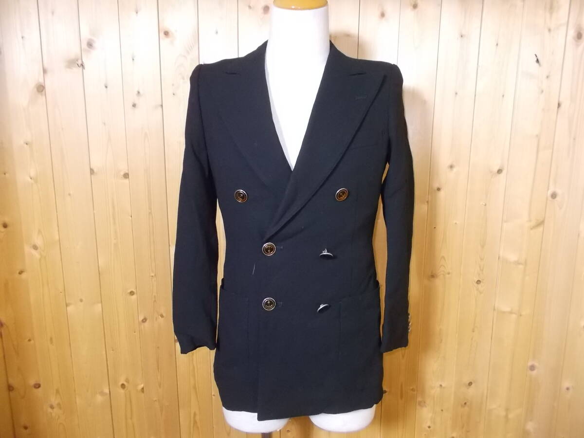 m29◆VAN JACKET 2B ウールテーラードジャケット◆ヴァン・ジャケット サイズ87 (160-81-70) ブラック ヴィンテージジャケット 背抜き 6J拍卖