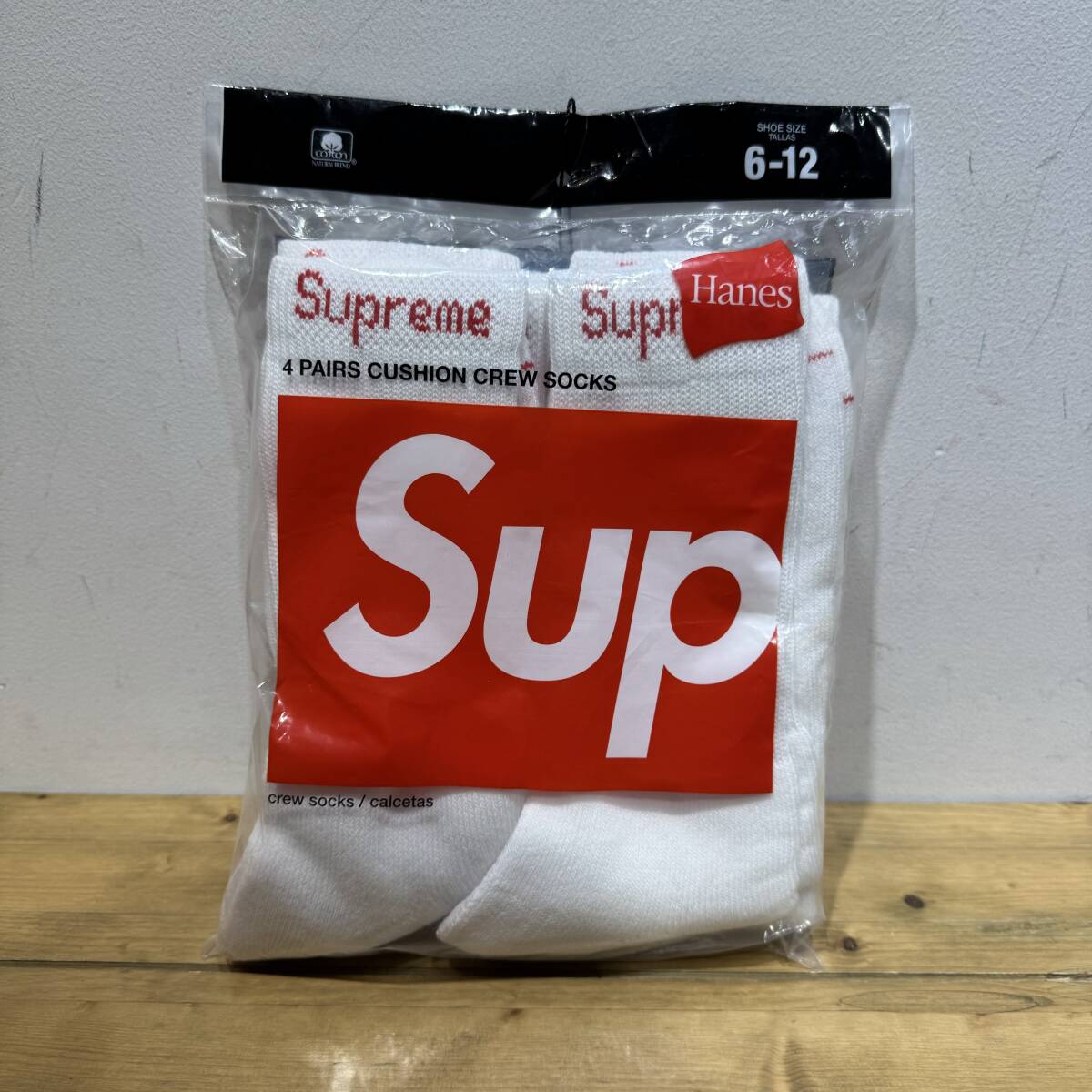 Supreme HANES CREW SOCKS (4Pack) (SIZE 6-12) シュプリーム ヘインズ クルーソックス拍卖