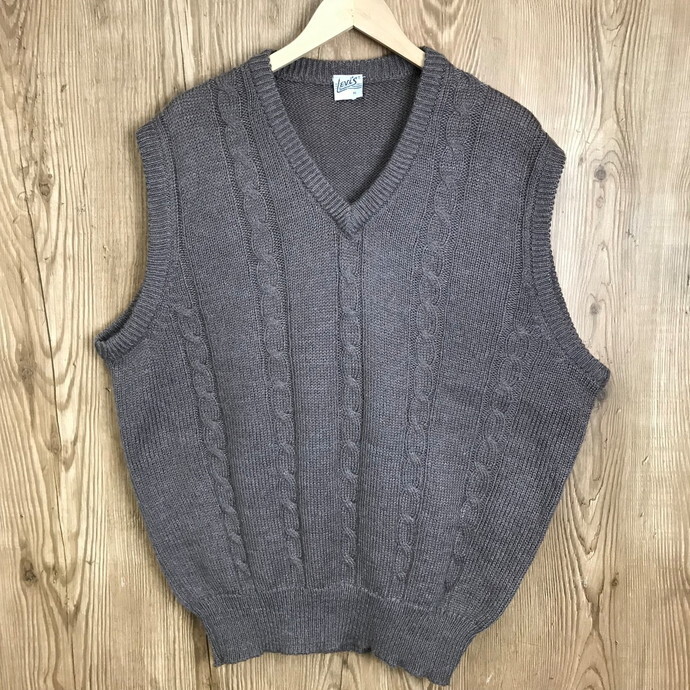 80s LEVI'S リーバイス Vネック ニット ベスト サイズ メンズ XL 80年代 ヴィンテージ 古着 s24092651拍卖