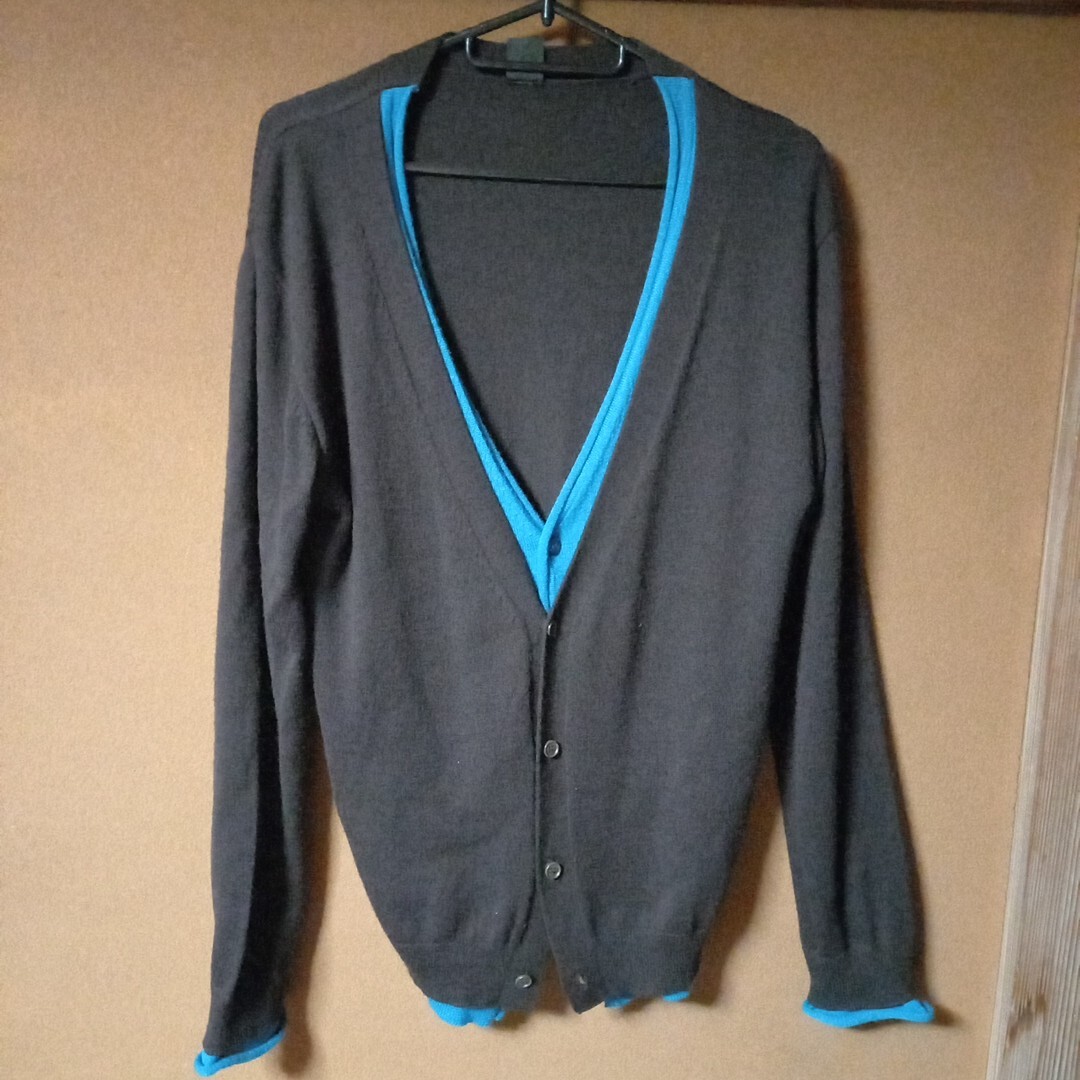 ナノユニバース メンズ カーディガン サイズL 重ね着風 NANO UNIVERSE 拍卖