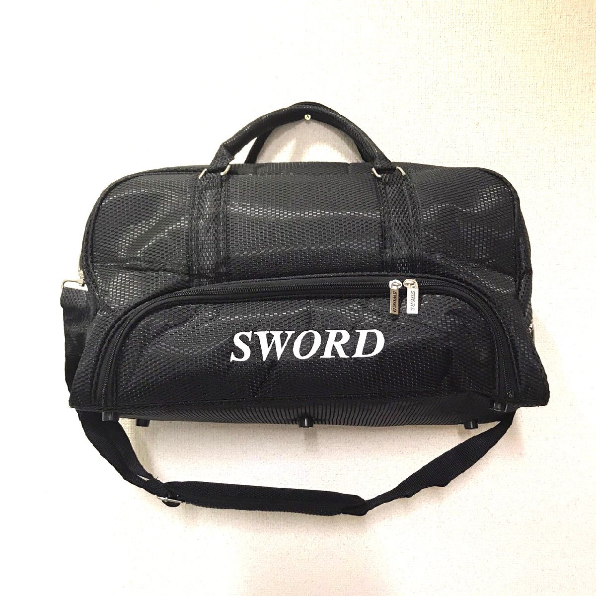 (^w^)b SWORD スウォード ボストンバック カタナゴルフ 新品未使用 ポリエステル 旅行 ゴルフバック ロゴ刺繍 ブラック メンズ /YB0586dd拍卖