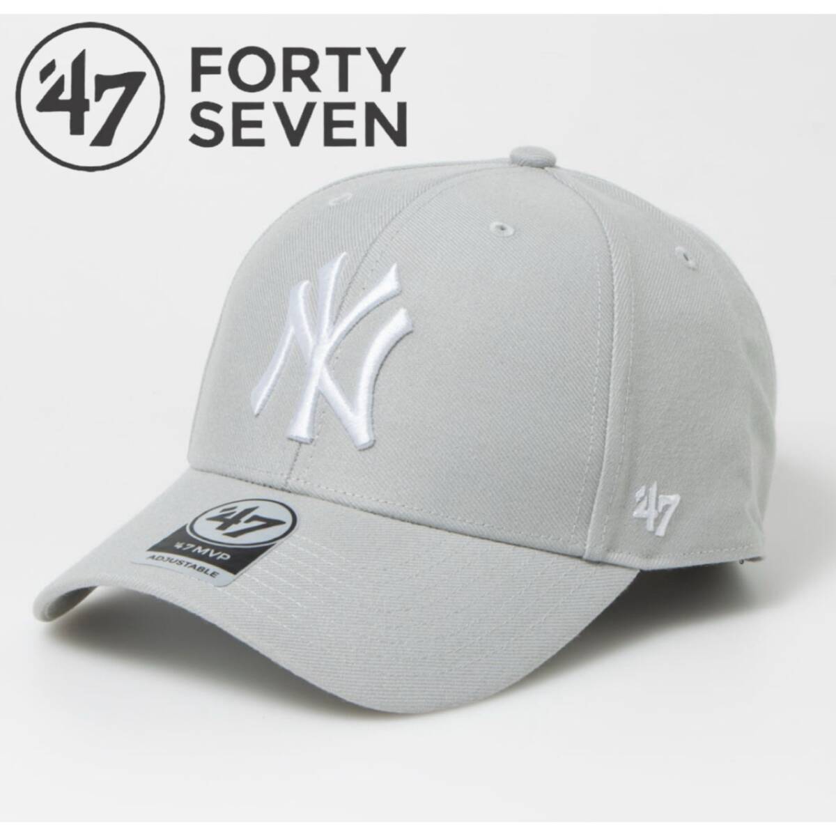 47BRAND キャップ 帽子 フォーティーセブン ブランド ヤンキース グレー MLBキャップ オールシーズン ユニセックス 47BRAND MVP 新品拍卖