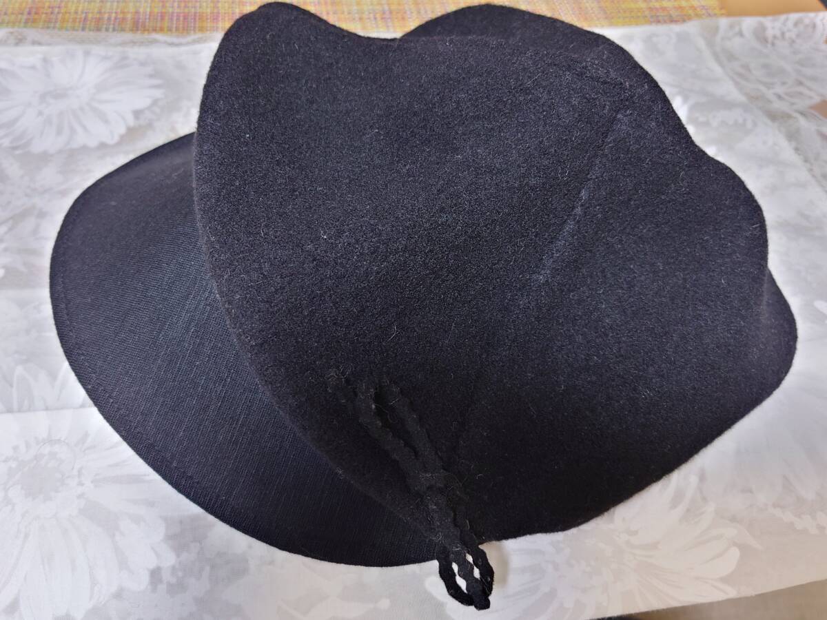 ☆全国送料無料♪☆札幌三越購入Hatpot ハンドメイド レディースキャスケット帽子/黒/フリーサイズ拍卖