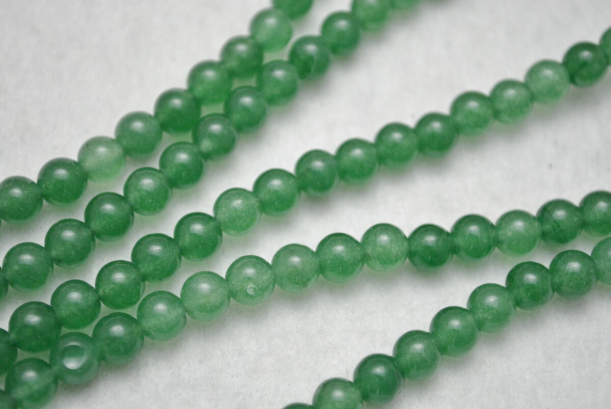 天然石 1連 グリーンアゲート ラウンド 6mm ブレスレット パワーストーン ビーズクラブ拍卖