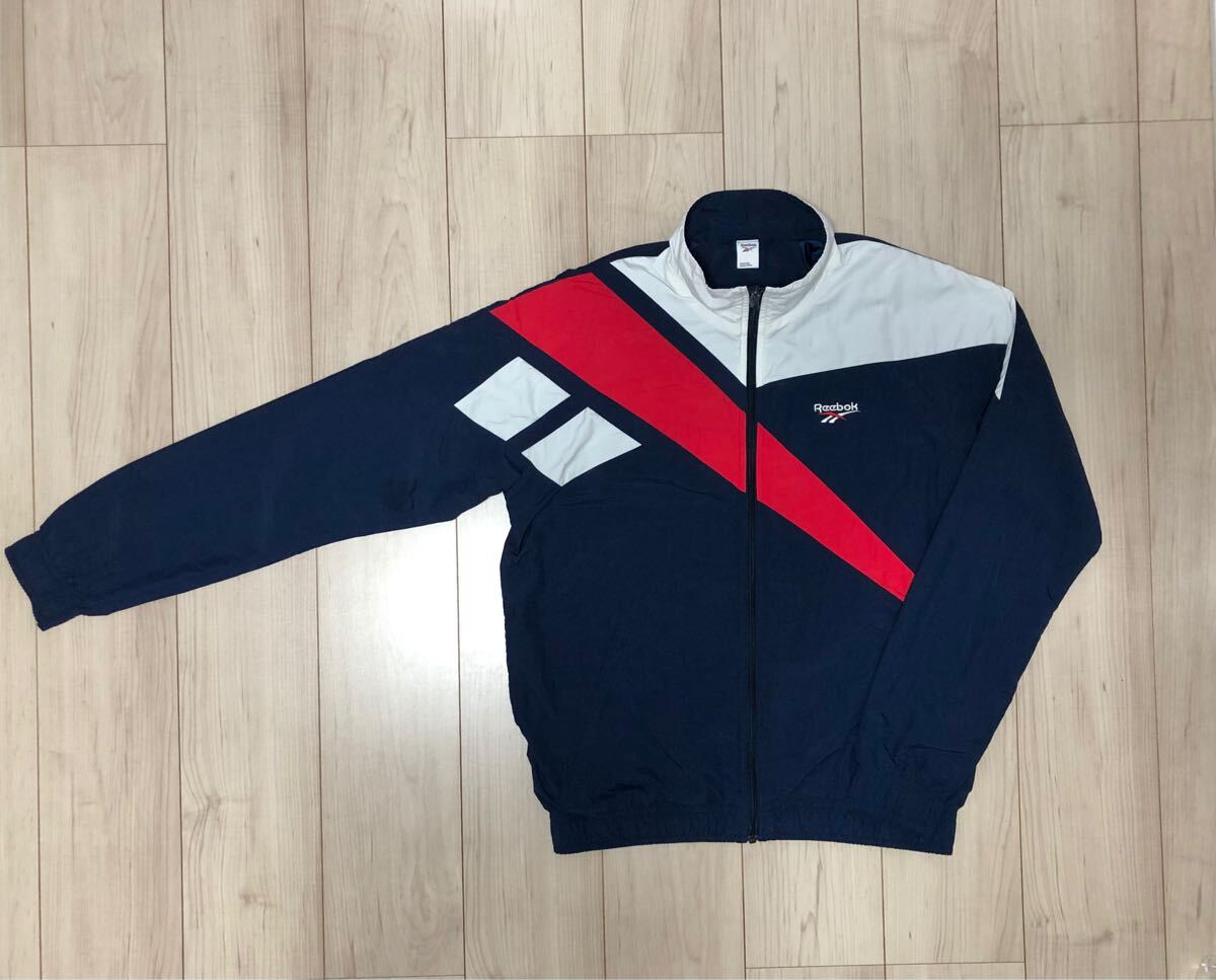 良品 REEBOK ベクター トラックジャケット EC4604 M リーボック ナイロンジャケット ネイビー ホワイト レッド 紺 白 赤 トリコロール 拍卖