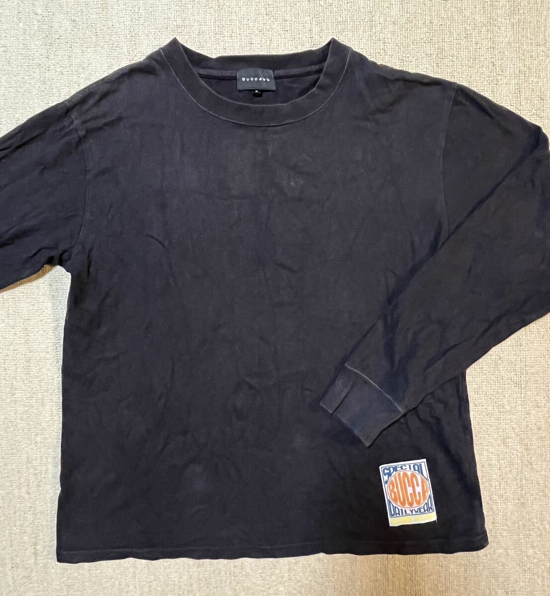 Bucc44 ブッカフォーティーフォー 長袖Tシャツ ロンT 長袖カットソー 黒無地Tシャツ 無地 拍卖