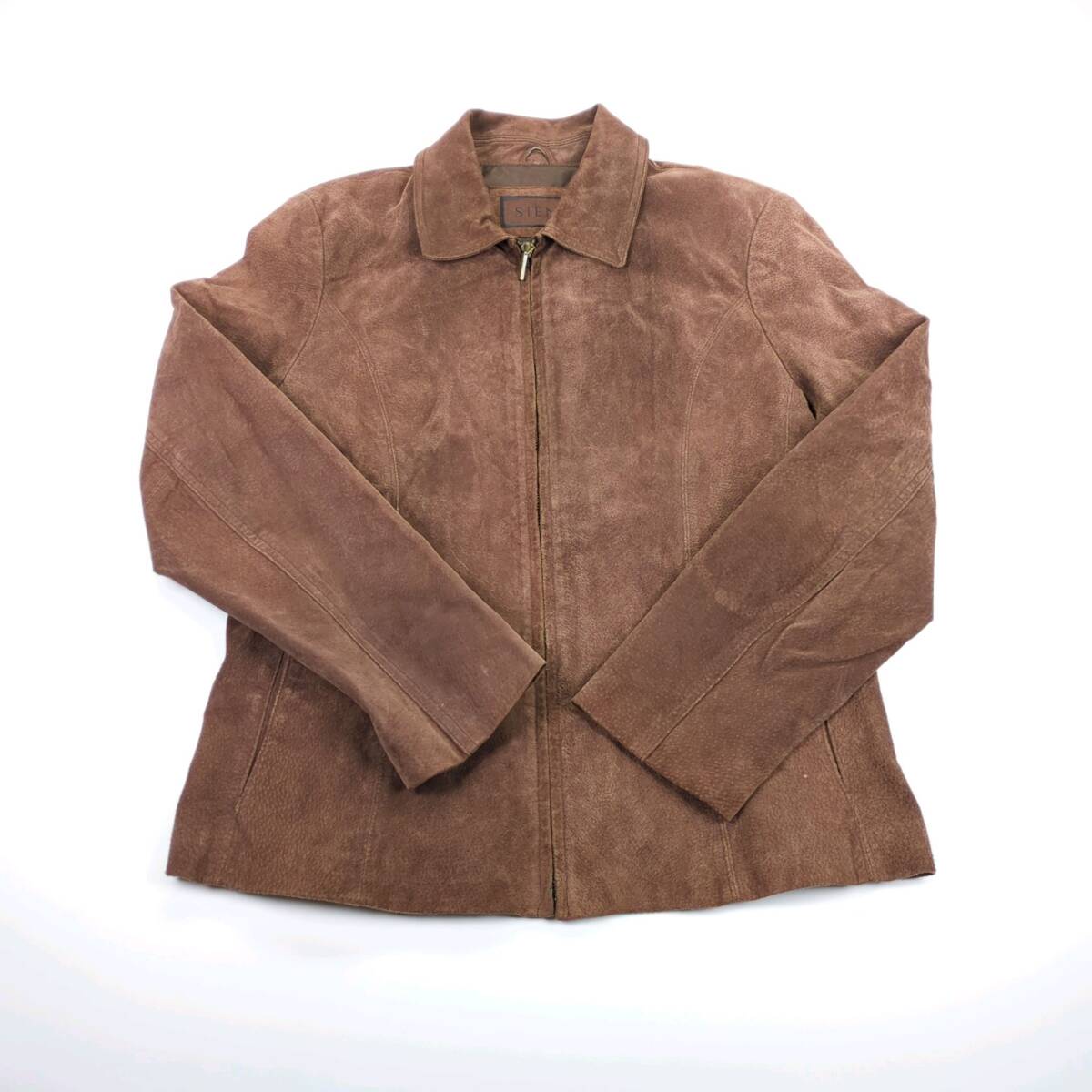 90s〜00s SIENA スエードレザー ジップアップ ジャケット ブラウン 本革 メンズM相当 アウター 長袖 リユース ultramou ou0689拍卖