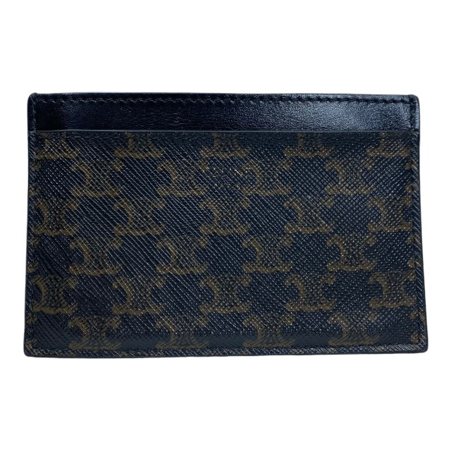 CELINE セリーヌ カードケース パスケース コンパクト ロゴ トリオンフ レザー ブラウン拍卖