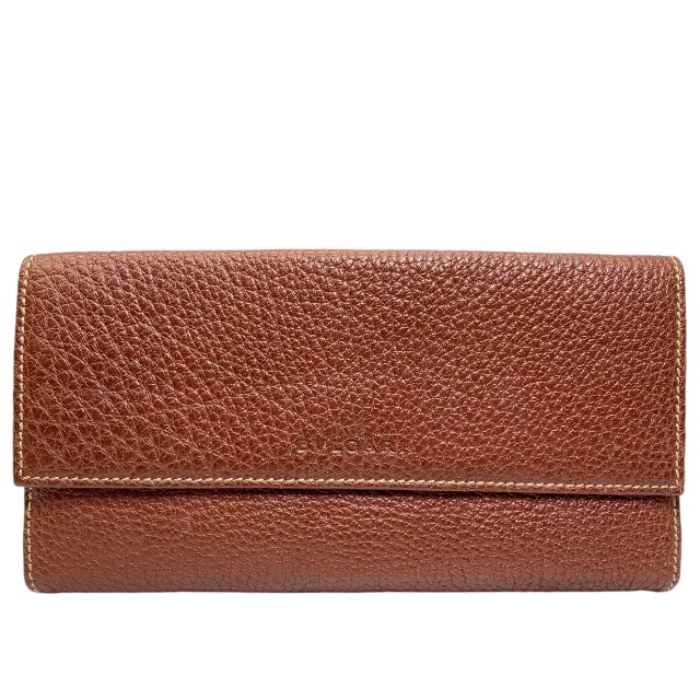 BVLGARI ブルガリ 財布 長財布 ロングウォレット 二つ折り財布 折財布 ロゴ レザー ブラウン拍卖