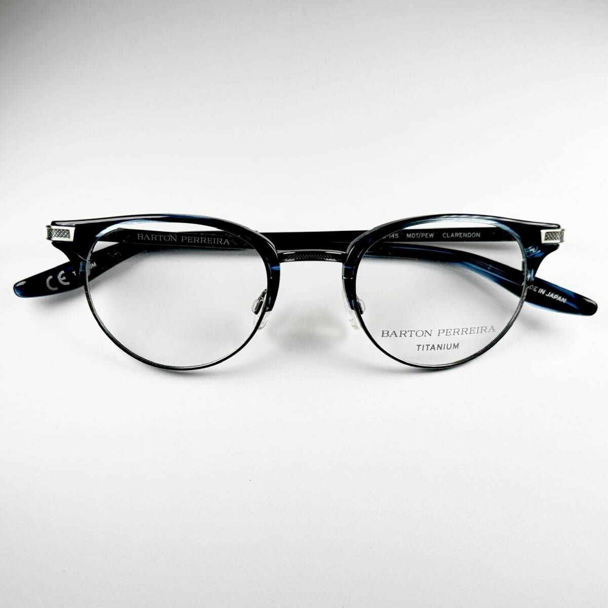 バートンペレイラ CLARENDON 正規日本製 メガネ 純正ケース付 Barton Perreira 米国ブランド / クレアレンドン MDT/PEW サーモント ブロー拍卖
