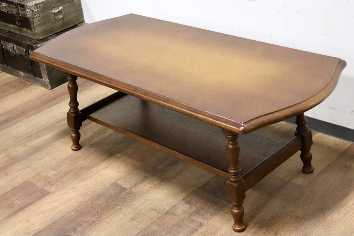 GMHH265○飛騨産業 / HIDA キツツキ 穂高 センターテーブル リビングテーブル コーヒーテーブル 楢材 カントリー クラシック 定価約10万拍卖