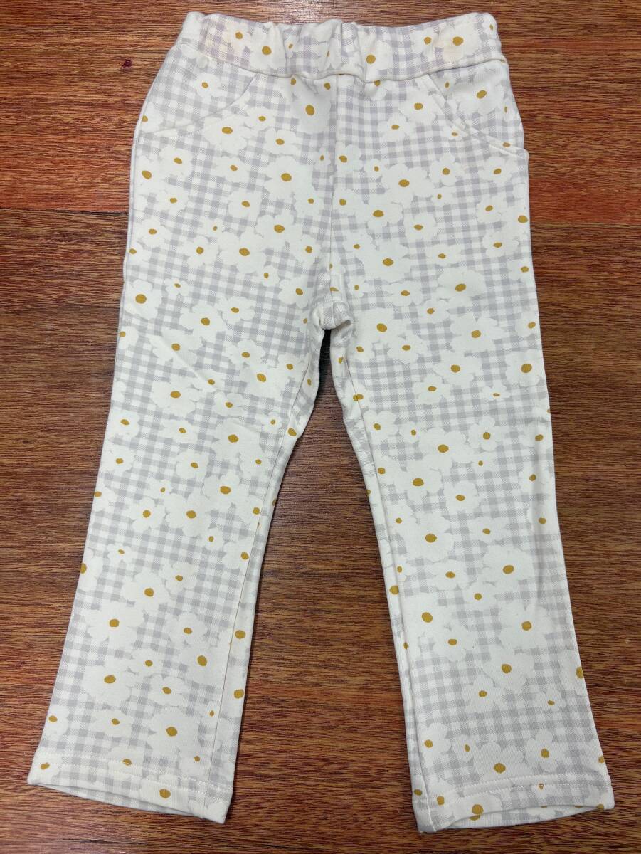 即決 新品タグ付 WILL MERY ウイルメリー★総花柄 ミニ裏毛 長パンツ ロングパンツ★ベビー 95m 2-3才 ¥1650拍卖